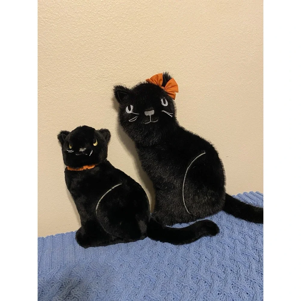 Curious Cats Set Of 2 Pillows Faux Fur by Cynthia Rowley. Perfect For Halloween